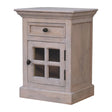 Glazed Bedside Table - Stone White - Furniture Home Direct