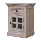 Glazed Bedside Table - Stone White - Furniture Home Direct