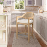 Americana - Mid-Century Modern Cane Back Counter Stool - Furniture Home Direct