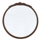 Round Hand Carved Rose Antique Mirror Frame, Wall Mirror For Live Space - Furniture Home Direct