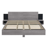 Floating Platform Bed, With LED Lights, Bedside Nightstand - Furniture Home Direct