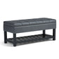 Saxon - Upholstered Transitional Storage Ottoman Bench - Furniture Home Direct