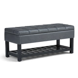 Saxon - Upholstered Transitional Storage Ottoman Bench - Furniture Home Direct