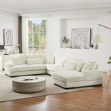 Sectional Sofa U Shaped Oversized With Chaise Beige - Furniture Home Direct