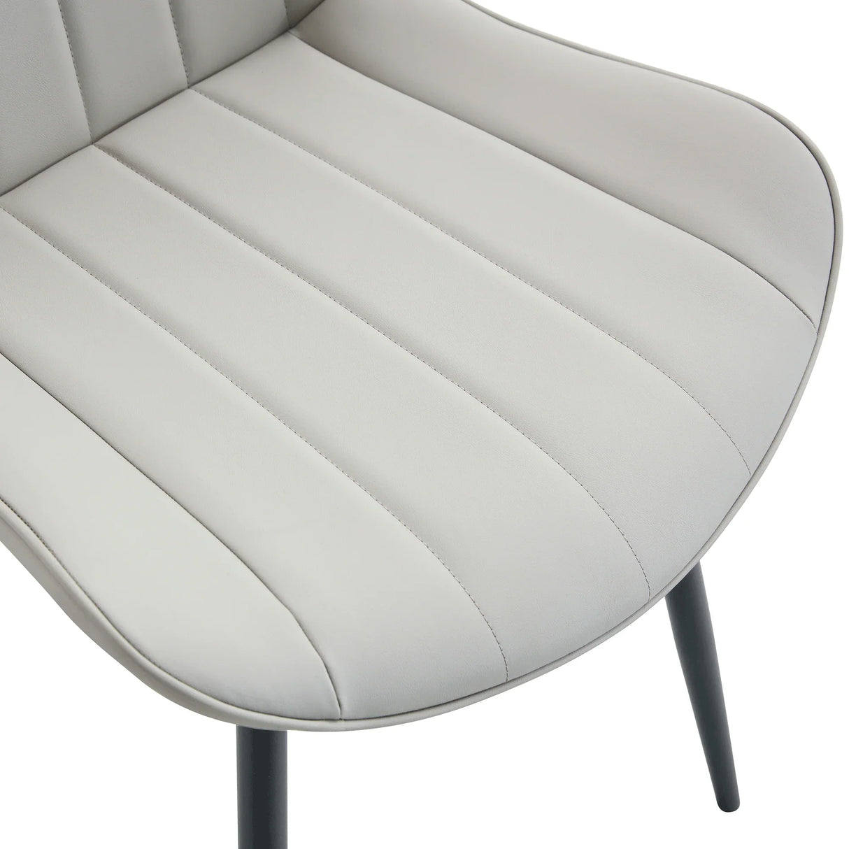 Dining Chairs Set Modern Upholstered PU Leather Gray - Furniture Home Direct