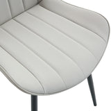 Dining Chairs Set Modern Upholstered PU Leather Gray - Furniture Home Direct