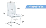 Dining Chairs Set Modern PU Upholstered Chrome White - Furniture Home Direct