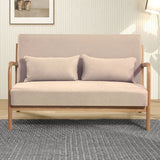 Leisure Chair With Solid Wood Armrest And Feet, Mid-Century Modern Accent Sofa, 2 Seat - Furniture Home Direct