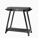 Modern Hallway Display Table With Drawer & Bottom Shelve - Distressed Gray / Black - Furniture Home Direct