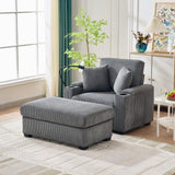 Oversized Chaise Lounge Chair With Ottoman And Storage - Furniture Home Direct