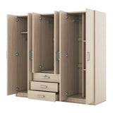 6 Doors Wardrobe Storage For Bedroom, With Big Drawers - Furniture Home Direct