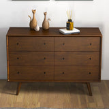 Caroline - Mid-Century Modern Solid Wood Dresser - Brown - Furniture Home Direct