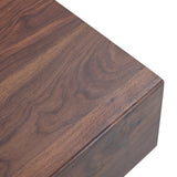 Coffee Table Solid Wood Long Rectangular Dark Walnut - Furniture Home Direct