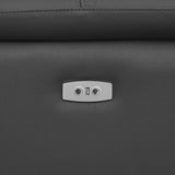 Reclining Leather Sectional with USB Port - Gray - Furniture Home Direct