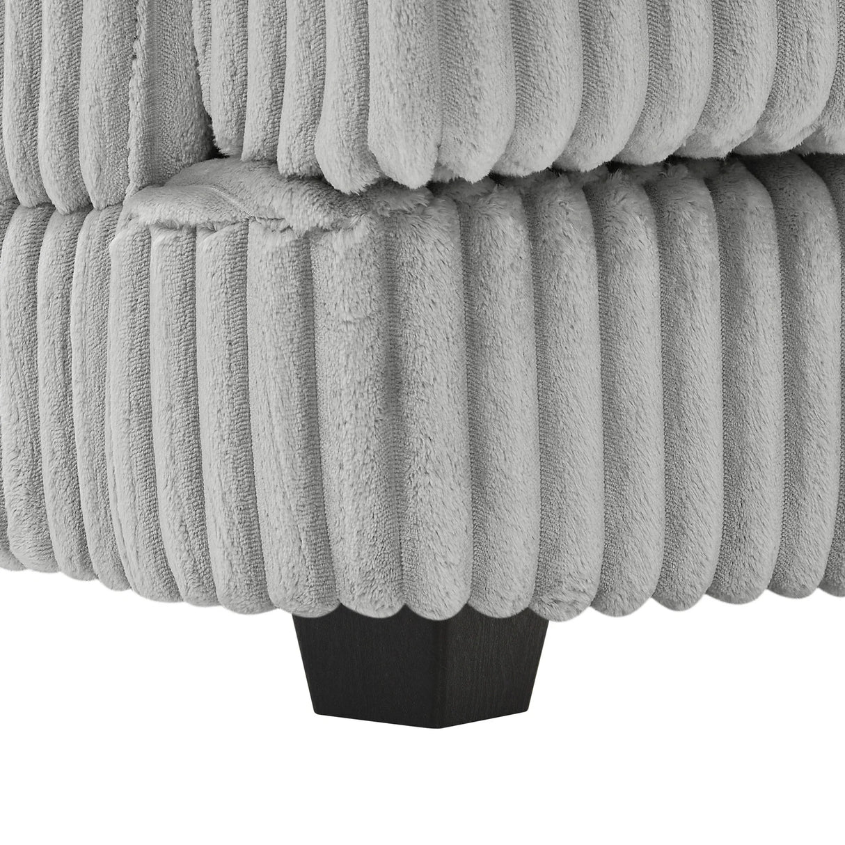 Sectional Sofa Oversized U Shaped Corduroy Fabric Gray - Furniture Home Direct