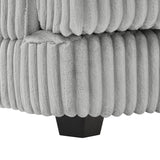 Sectional Sofa Oversized U Shaped Corduroy Fabric Gray - Furniture Home Direct
