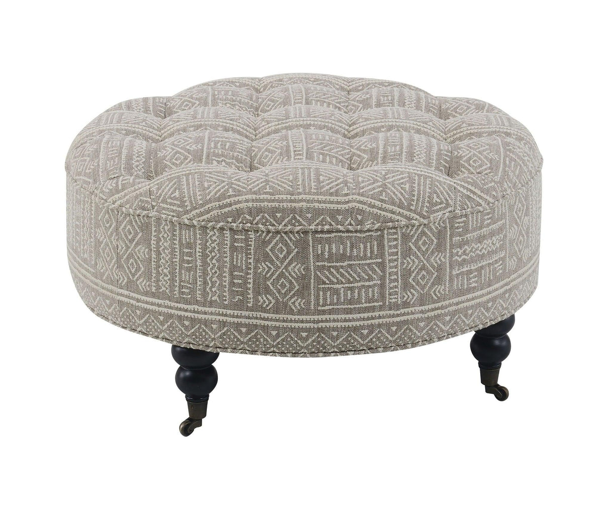 Upendo - Pattern Ottoman With Casters - Multi - Furniture Home Direct