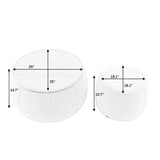 Round Storage Ottoman, 2 In 1 Function, End Table And Ottoman - Furniture Home Direct