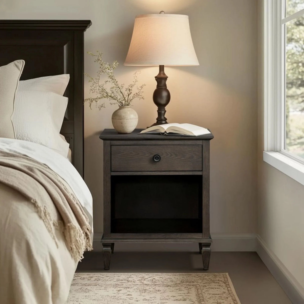 Victoria - Nightstand With Open Storage - Furniture Home Direct
