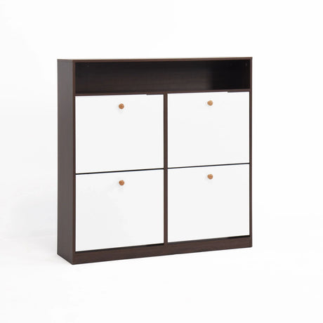 Modern Freestanding Shoe Storage Cabinet With 4 Flip Drawers - Furniture Home Direct
