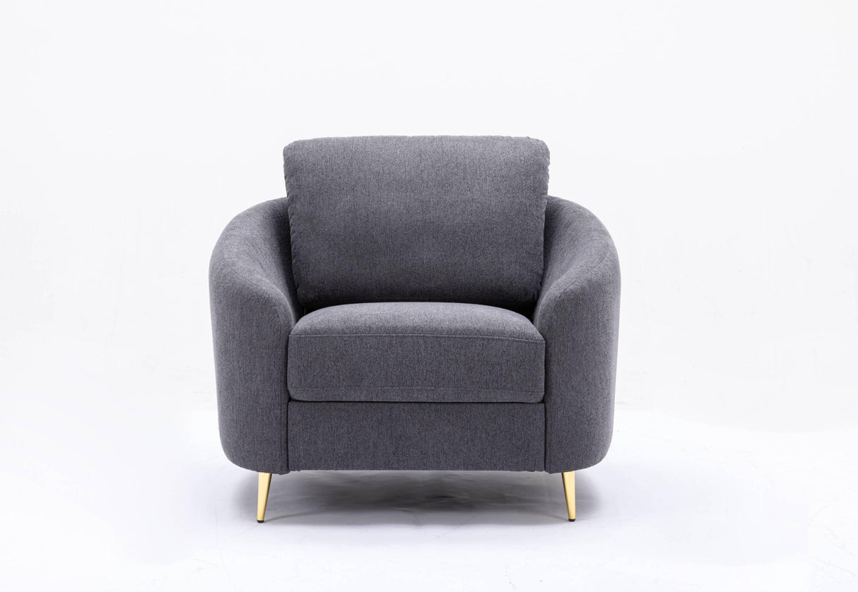 Yuina Gray Linen 3 Pieces Living Room Set - Furniture Home Direct
