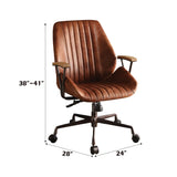 Brancaster - Aluminum Top Grain Leather Office Chair - Coffee - Furniture Home Direct