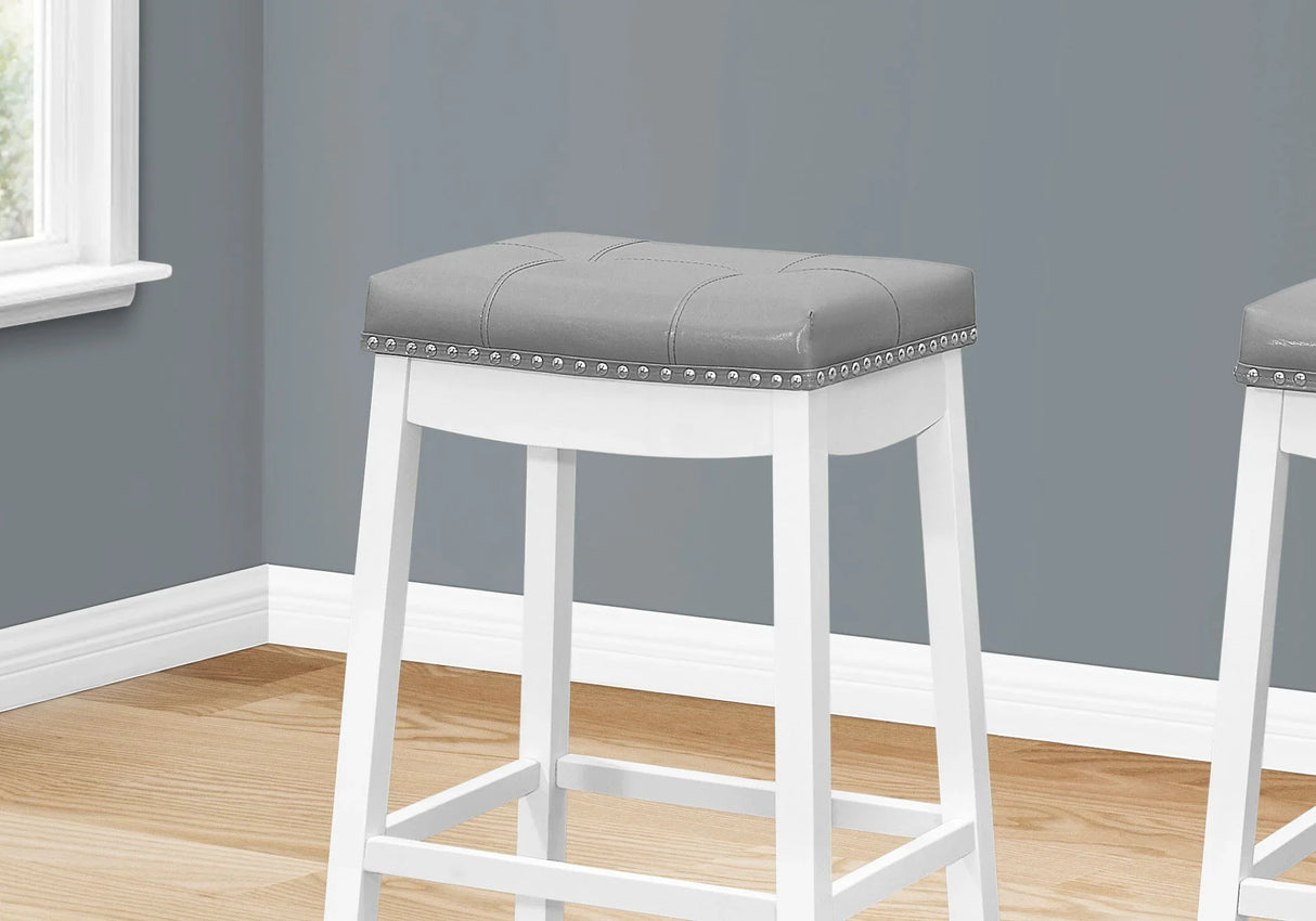 Comfortable Bar Stool, Bar Height, Saddle Seat, Transitional (Set of 2) - Furniture Home Direct