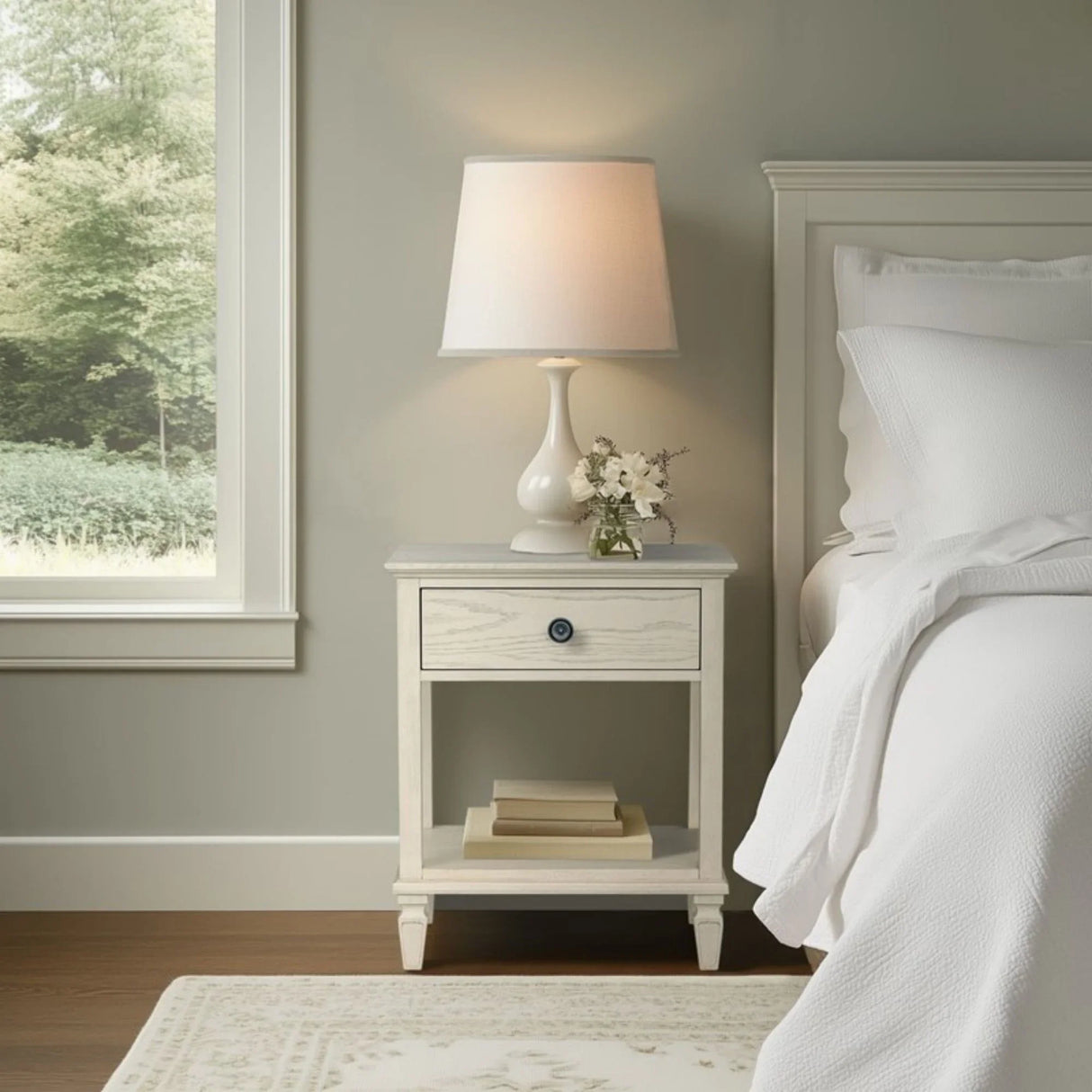 Victoria - Bedside Table With Drawer And Shelf - Furniture Home Direct