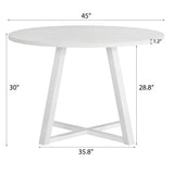 Dining Set Round Table With Chairs Antique Brown And White - Furniture Home Direct