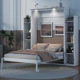 Wall Murphy Bed With Shelves And LED Lights - Furniture Home Direct