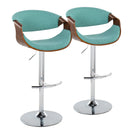 Curvo - Mid Century Modern Adjustable Barstool With Swivel With Rounded T Footrest (Set of 2) - Furniture Home Direct