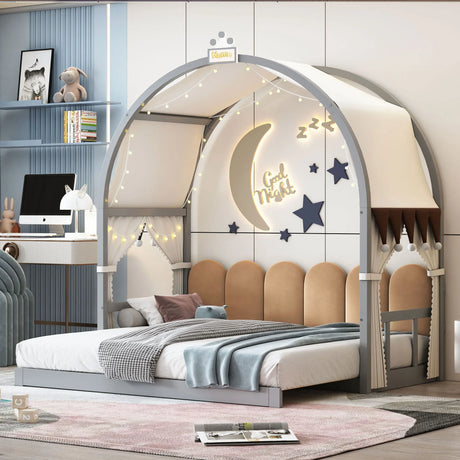 Extended Bed With Arched Roof And Trundle - Furniture Home Direct