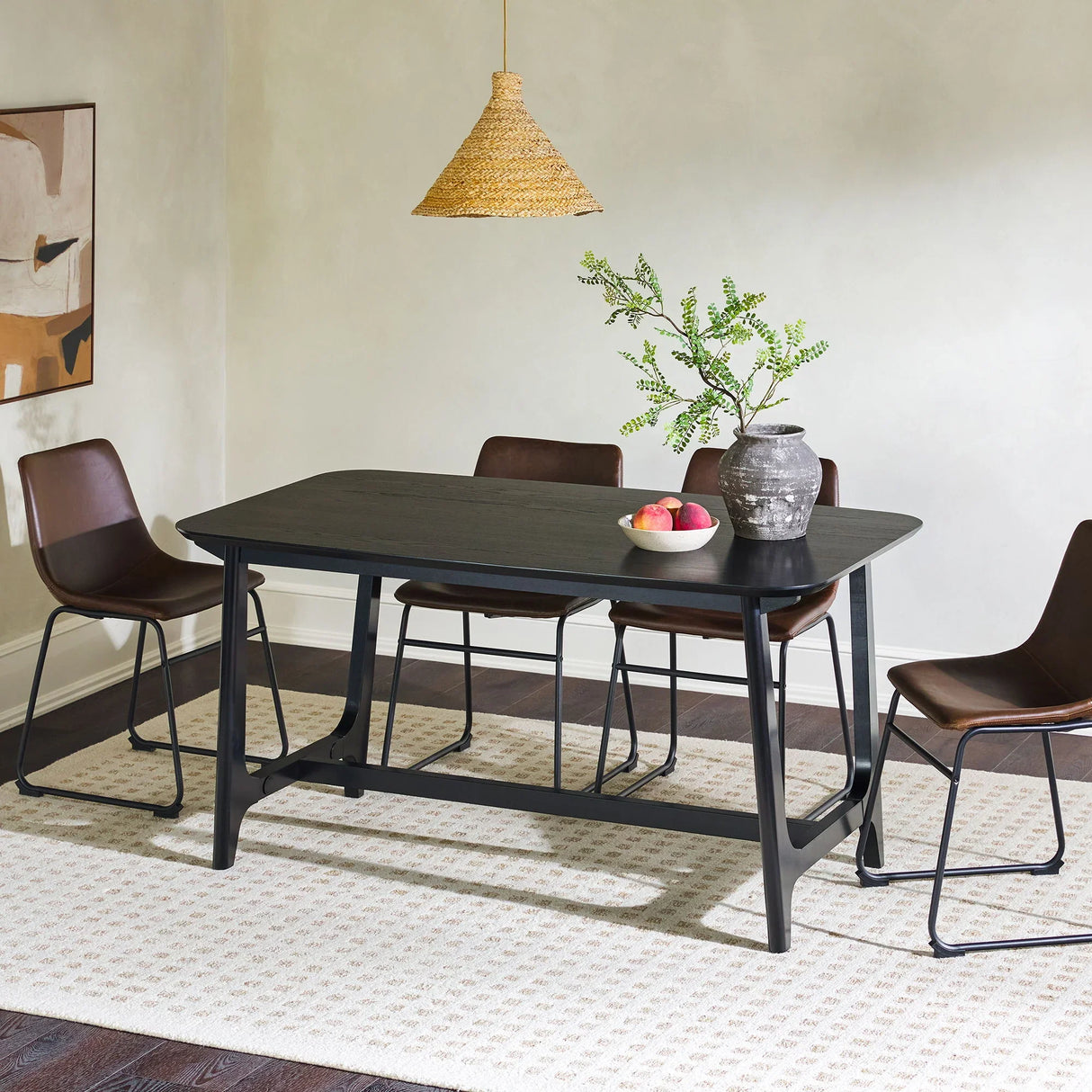 Mid-Century Modern Dining Table With Trestle Base - Furniture Home Direct