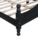 Platform Bed Full Size Wood Frame With Slat Support Black - Furniture Home Direct