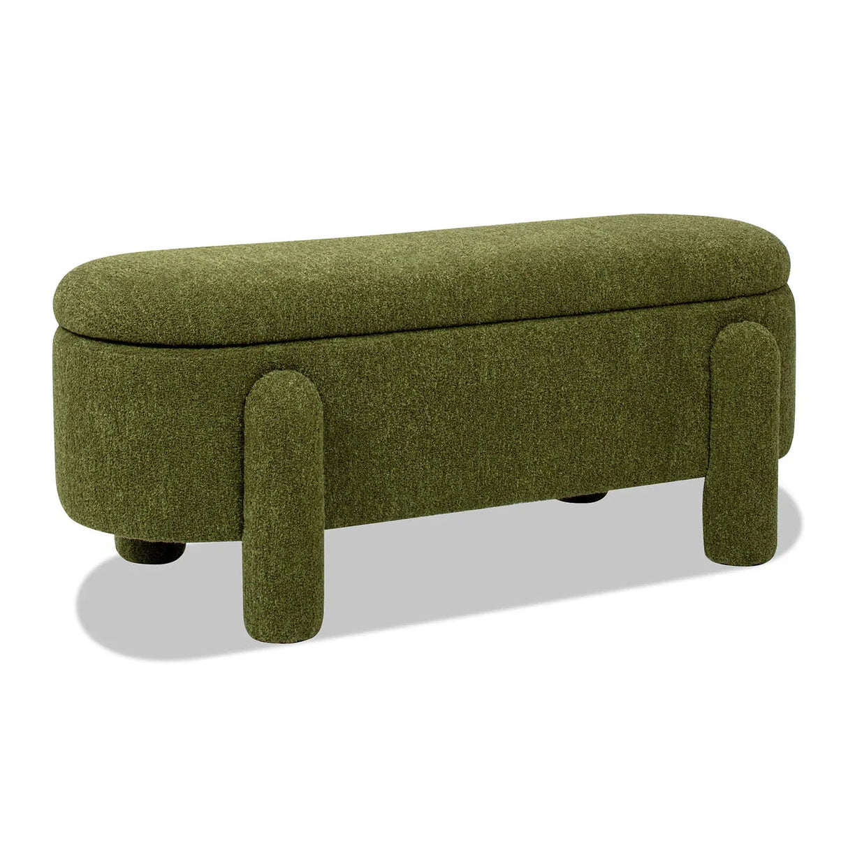 Hugo - Oval Fully Upholstered Storage Bench - Furniture Home Direct