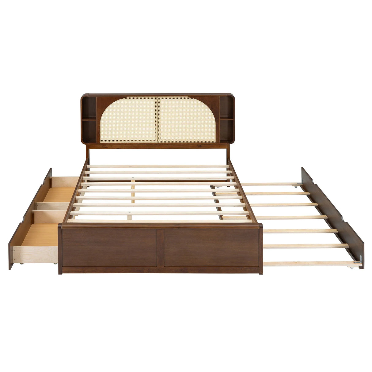 Headboard Bed With 2 Drawers And Trundle - Furniture Home Direct