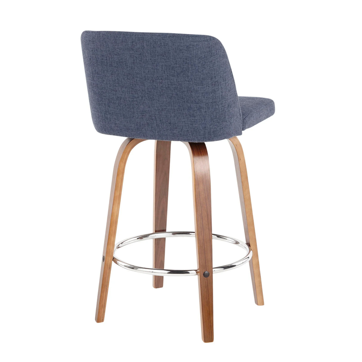 Toriano - Mid-Century Modern Fixed Height Counter Stool With Round Footrest (Set of 2) - Furniture Home Direct