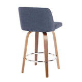 Toriano - Mid-Century Modern Fixed Height Counter Stool With Round Footrest (Set of 2) - Furniture Home Direct
