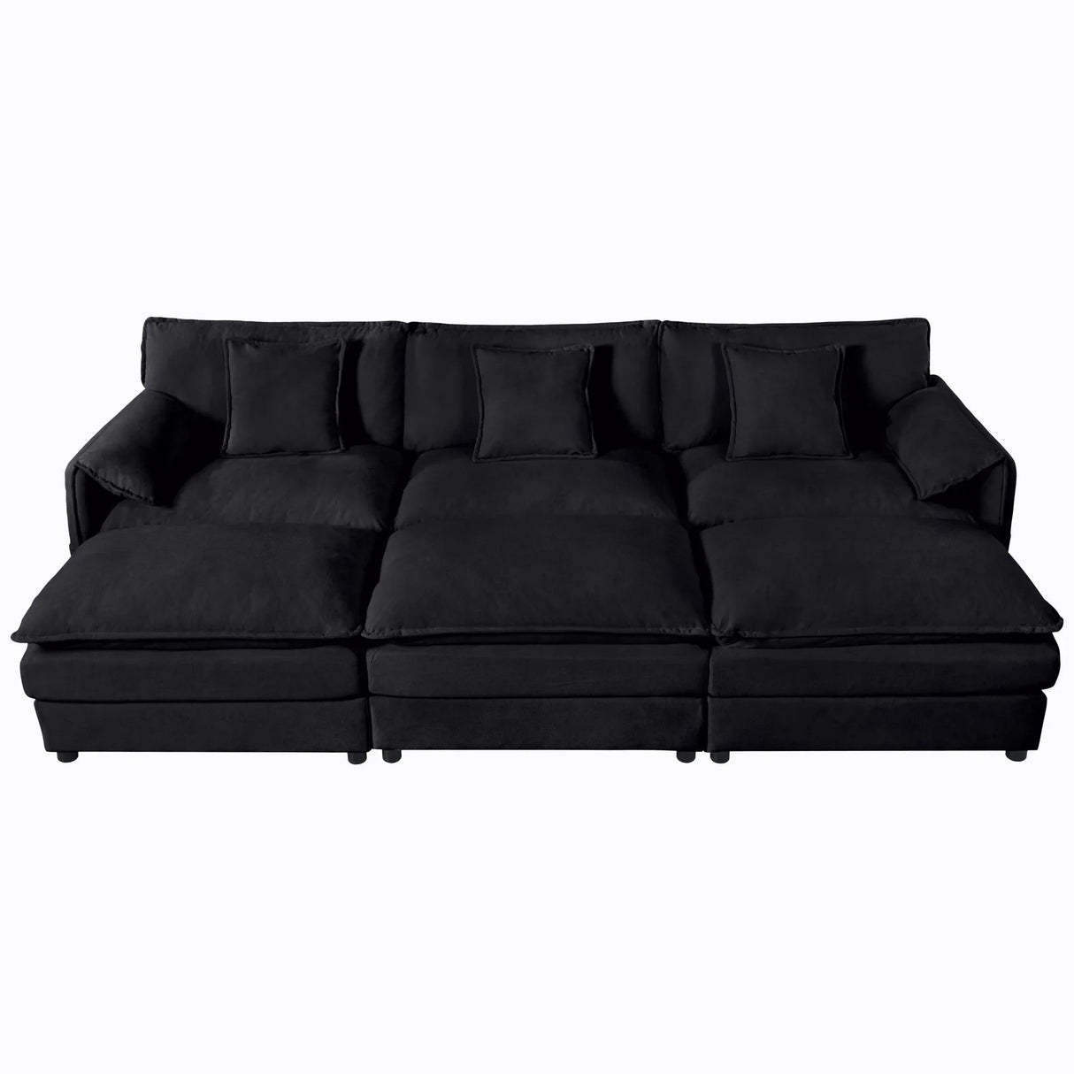 Modern Comfy Deep Seat Modular Sectional Sofa Cloud Couch With Ottoman - Furniture Home Direct