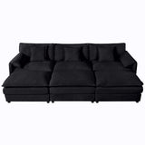 Modern Comfy Deep Seat Modular Sectional Sofa Cloud Couch With Ottoman - Furniture Home Direct