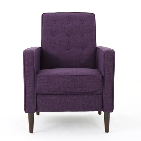 Mid-Century Modern Recliner With Button Tufted Waffle Stitch