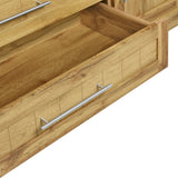 Wardrobe Armoire with Four Doors and Three Drawers Natural - Furniture Home Direct