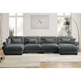 Super Comfort Oversized Modular Sectional Sofa With Movable Ottoman - Furniture Home Direct
