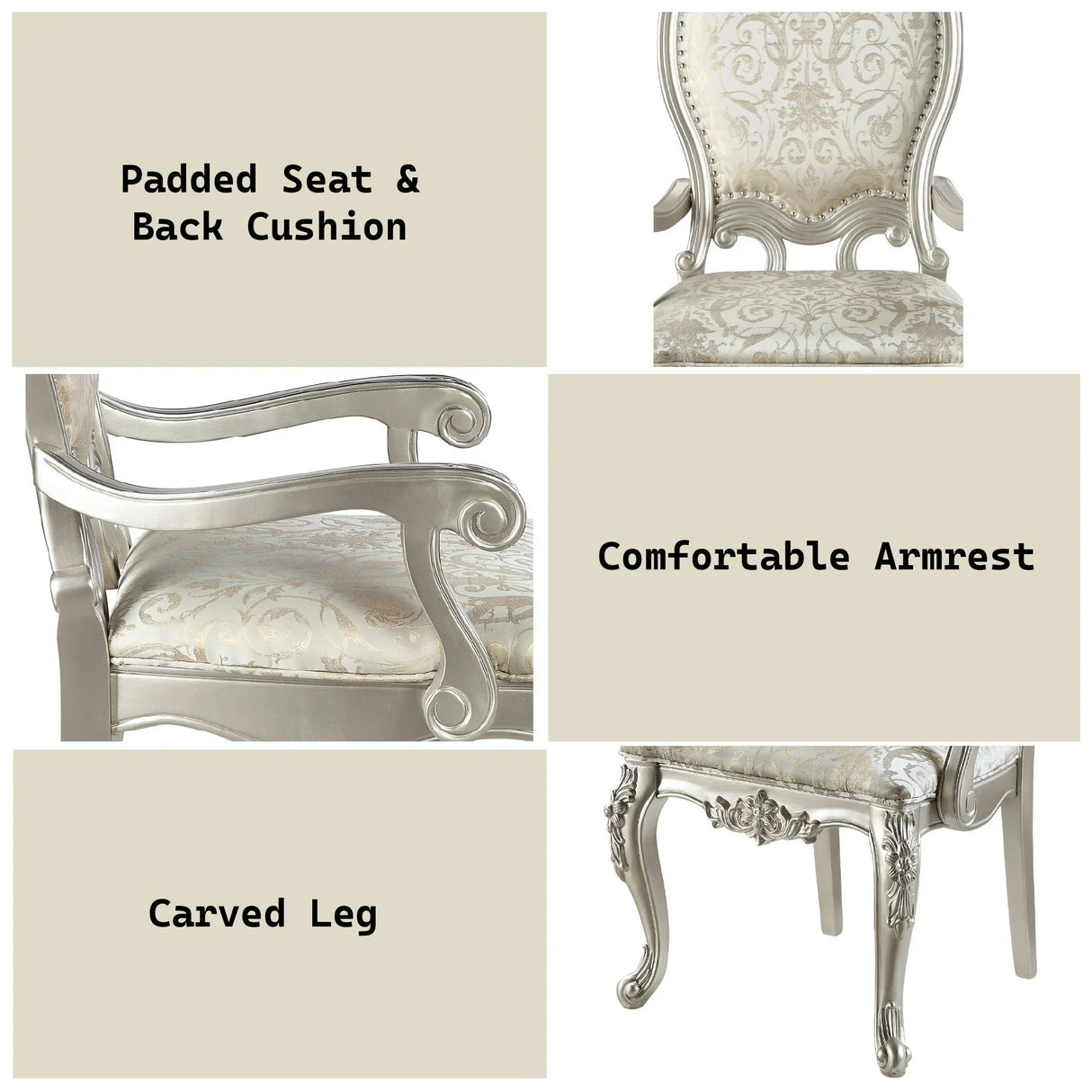 Bently - Arm Chair (Set of 2) - Champagne - Furniture Home Direct