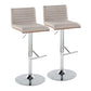 Mason - Contemporary Adjustable Barstool & Swivel With Straight T Footrest (Set of 2) - Furniture Home Direct