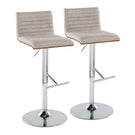Mason - Contemporary Adjustable Barstool & Swivel With Straight T Footrest (Set of 2) - Furniture Home Direct