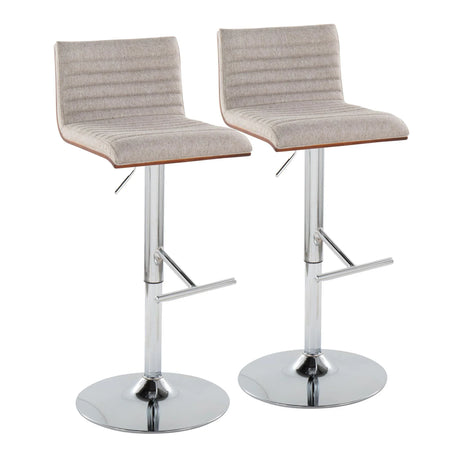 Mason - Contemporary Adjustable Barstool & Swivel With Straight T Footrest (Set of 2) - Furniture Home Direct