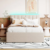 Upholstered Platform Bed With Trundle - Furniture Home Direct