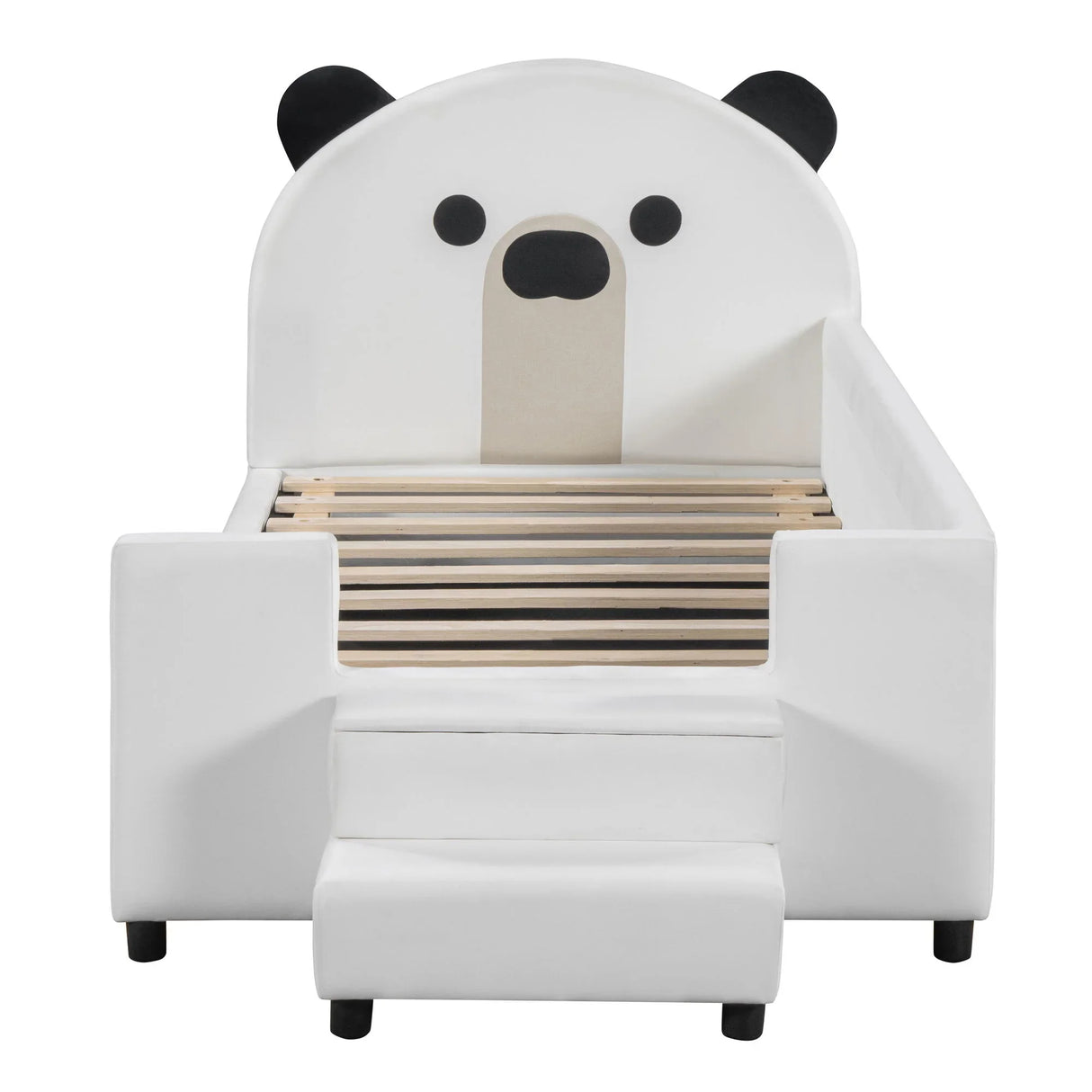 Upholstered Daybed With Bear Shaped Headboard, Hydraulic System And Breathable Mesh Fence - Furniture Home Direct