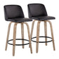Toriano - Contemporary Fixed-Height Counter Stool & Swivel With Round Footrest (Set of 2) - Furniture Home Direct